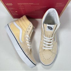 Vans Sk8-Hi Vanilla Custard True White Skate Shoe Sneakers Women 10 Men 8.5