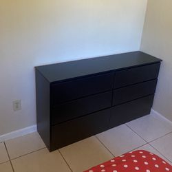 BLACK 6 Drawer dresser