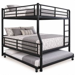 Full over queen bunk bed with twin size trundle
