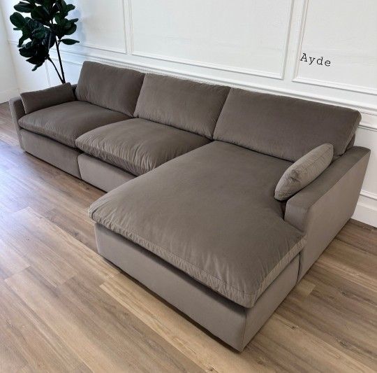 AP- Cocoa 3 Piece Cloud Sectional Couch With Chaise// Financing & Delivery