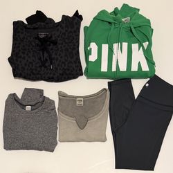 Women’s Athletic Clothes Bundle lot Victoria’s secret PINK Hoodie Sweatshirts Tops size M
