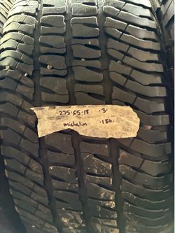 275-65-18 Michelin Latitude Used Tires 180$ Installed and Balanced Located at 1305 Preston Ave Pasadena Tx 77503