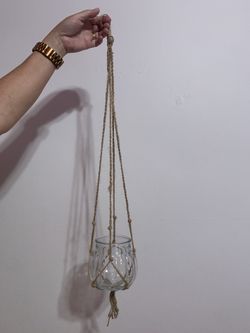 Handmade hanging planter with vase
