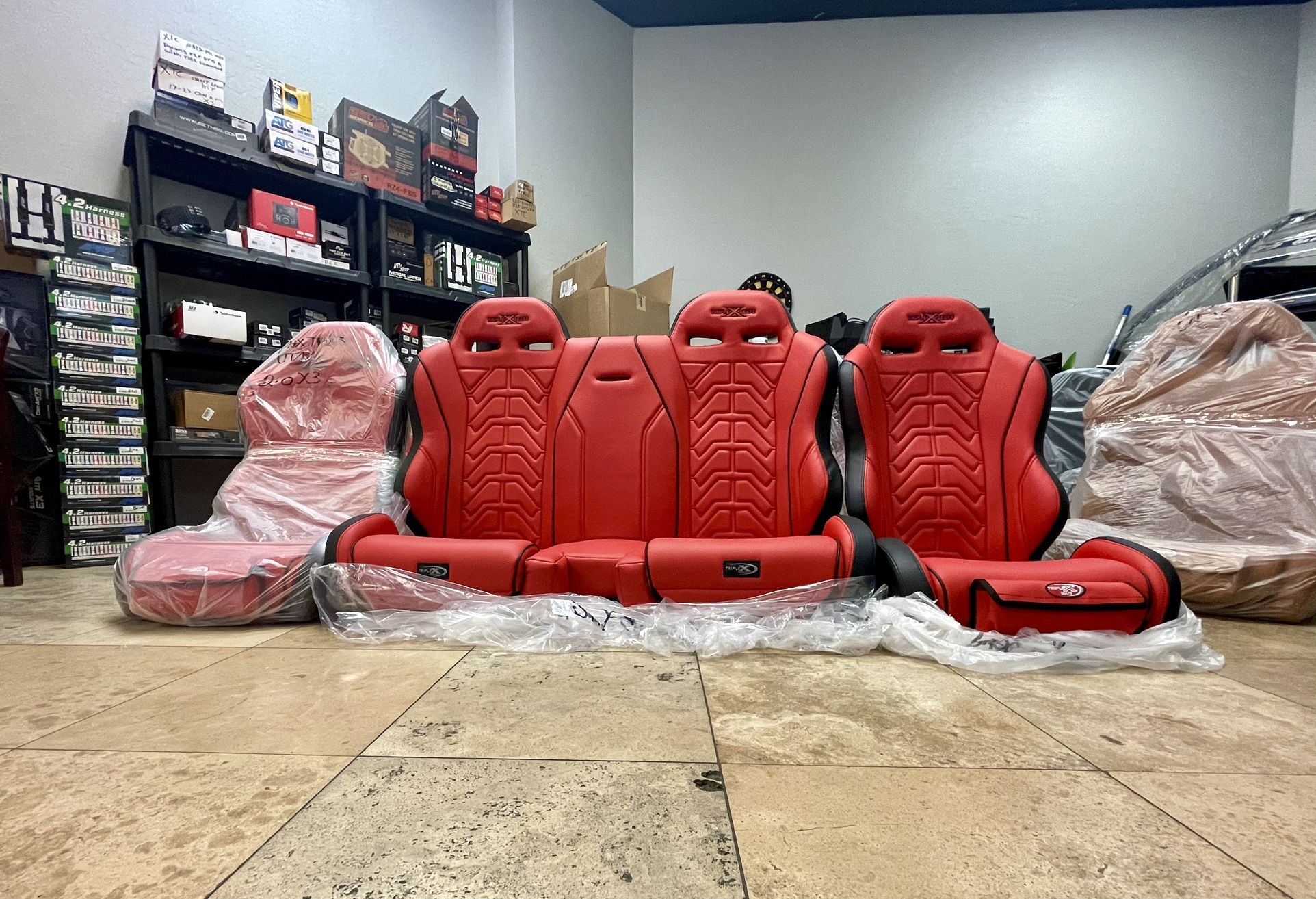 Triple X. Front Bucket Seats & Rear Bench ( CanAm Maverick X3) for