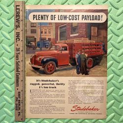 Original 1946 Studebaker Trucks Print Ad