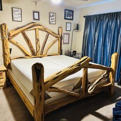 King Mattress Bed + Night Stands 