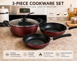 🍳 3-Piece Nonstick Cookware Set – Brand New