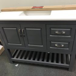 42 Inch Bathroom Vanity With Top In Gray Big Sale