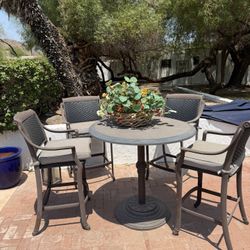 Tropitone Outdoor Pub Table And Stools 