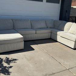 Cream Sectional Sofa Couch Lounge Chaise Sala 