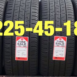 4 used tires 225/45/18 Continental RFT 