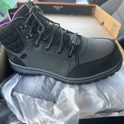 Skechers Mccoll Composite Toe 108004 Womens Gray Nubuck Lace Up Work Boots Size 9