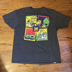 Toy Story Youth XL T-shirt - grey with Toy Story logo and characters NWOT  