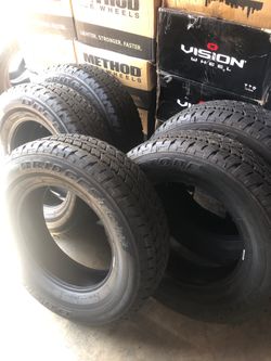 3 left. 255 75 R 17” Bridgestone Dueler A/T 2025. 0-miles. $100 ea  only 3 left.