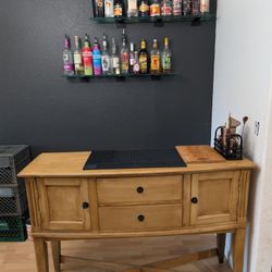 🍸 Full Home Bar Setup – Console + Shelves + Stock + Glassware
