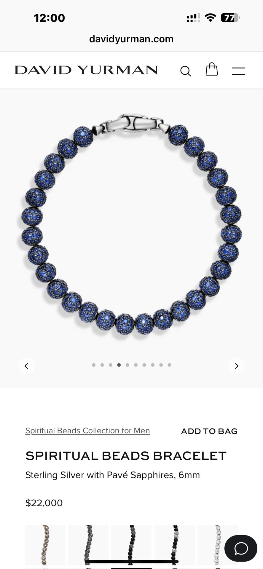 For Sale: David Yurman Pavé Set Sapphire Spiritual Beads Bracelet - Main Image