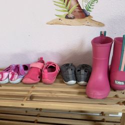 Toddler Shoes And Rack Raining Boots 