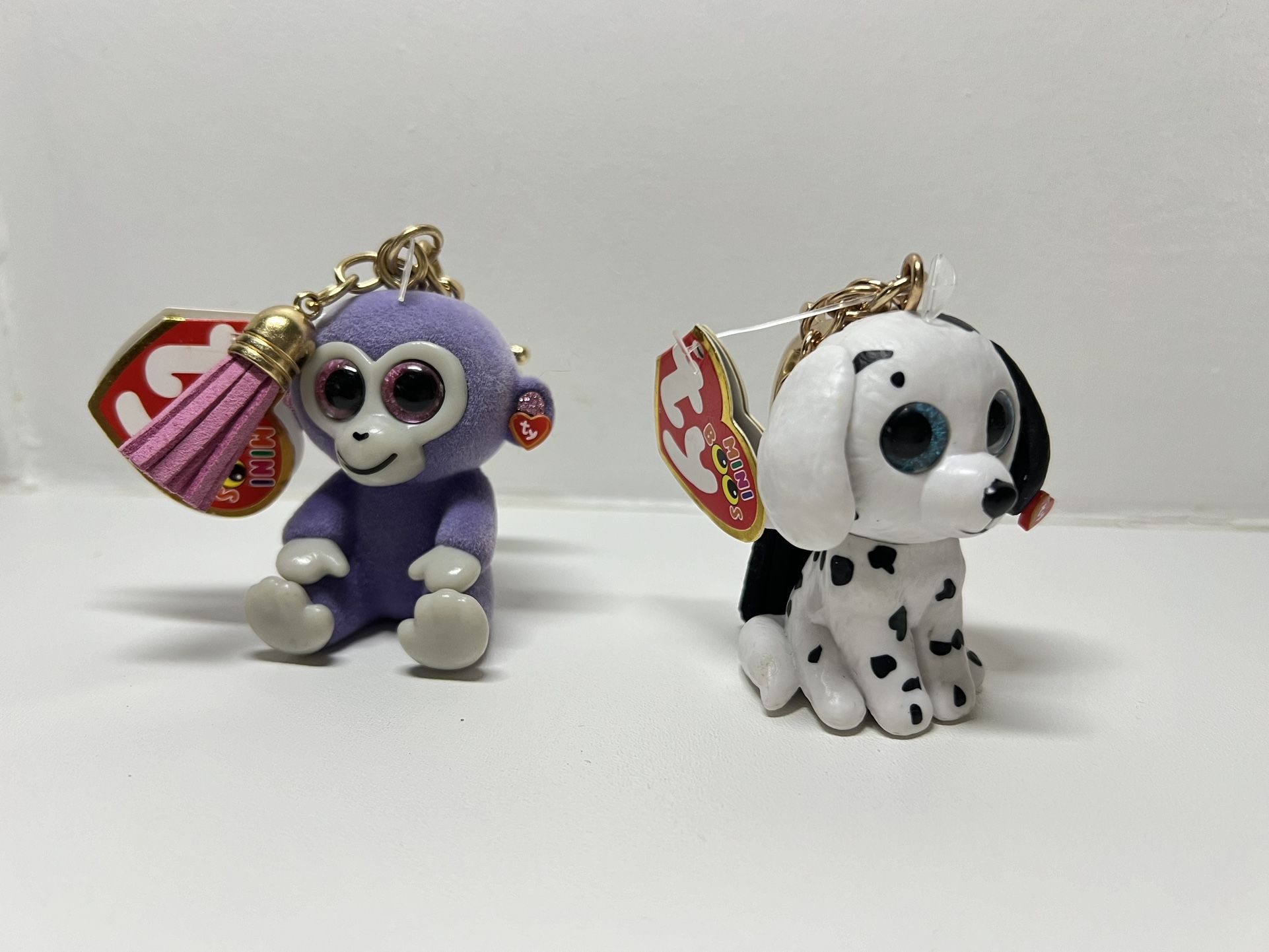 TY Beanie Boos Grapes the Monkey keychain 2 pieces