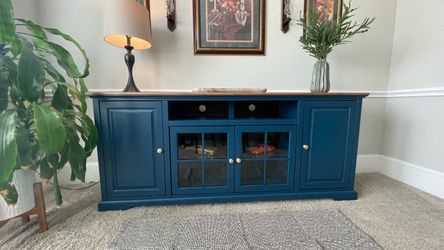 Solid Wood 78” TV Stand / Media Console w/ Remote LED Lights