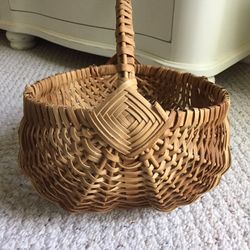 Vintage Wicker Egg Basket 