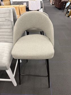 Upholstered Bar Stools – Mushroom – Set of 2