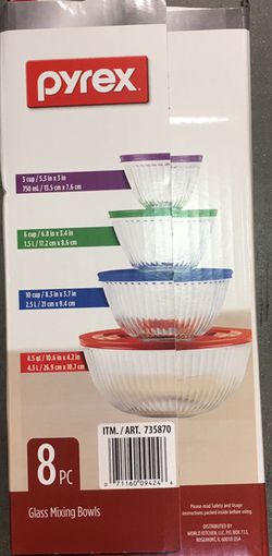 Disney 100 Year Anniversary Pyrex Glass Food Storage Bowl and Lid Set, 8  Pieces for Sale in Riverside, CA - OfferUp
