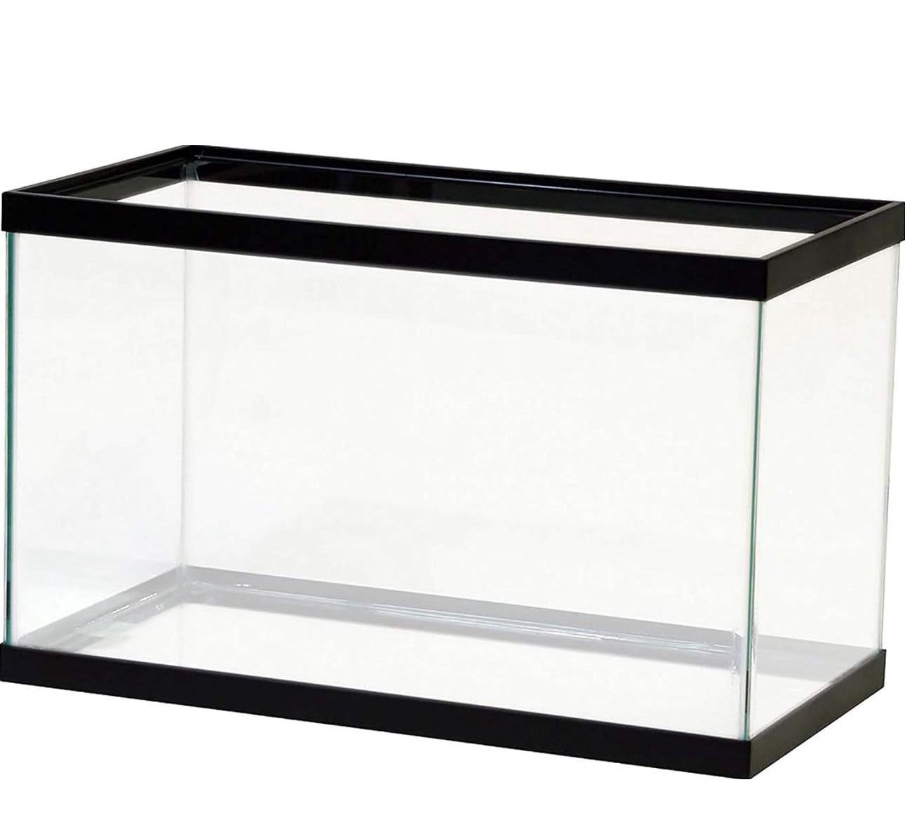 Standard Glass 10 Gallon Rectangular Tank for Aquariums & Terrariums with Black Trim Styling