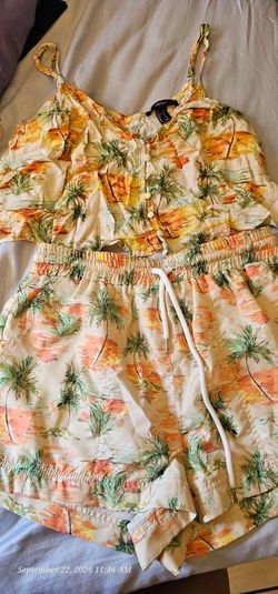 Forever 21 Tropical Print Two-Piece Set