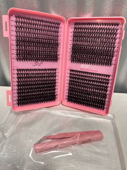 Eyelash Extension Kit, DIY False Eyelashes, 800 Pieces of Cluster Eyelashes, Individual Eyelashes, Eyelash Extension Book Set with Adhesive and Sealer