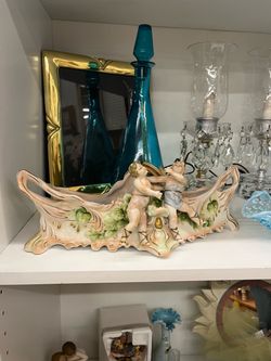 Porcelain Cherub Planter Lamp