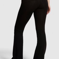 New PINK fold top flare leggings size Large