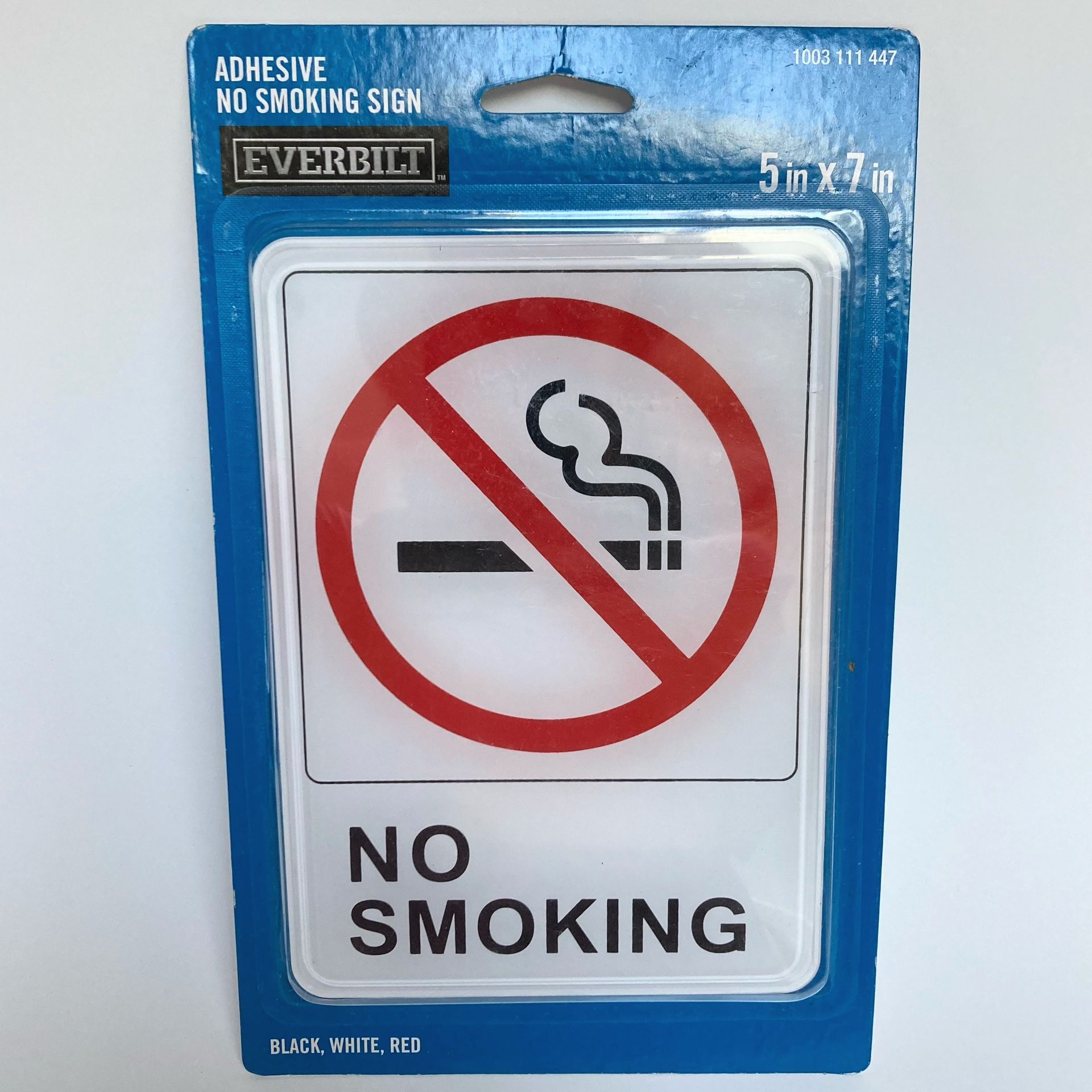 Everbilt Adhesive No Smoking Sign - 5”x7”