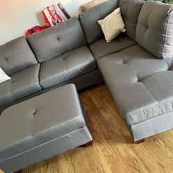 Sectional With Ottoman (read Description)