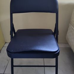 3 Metal Padded Folding Chairs 