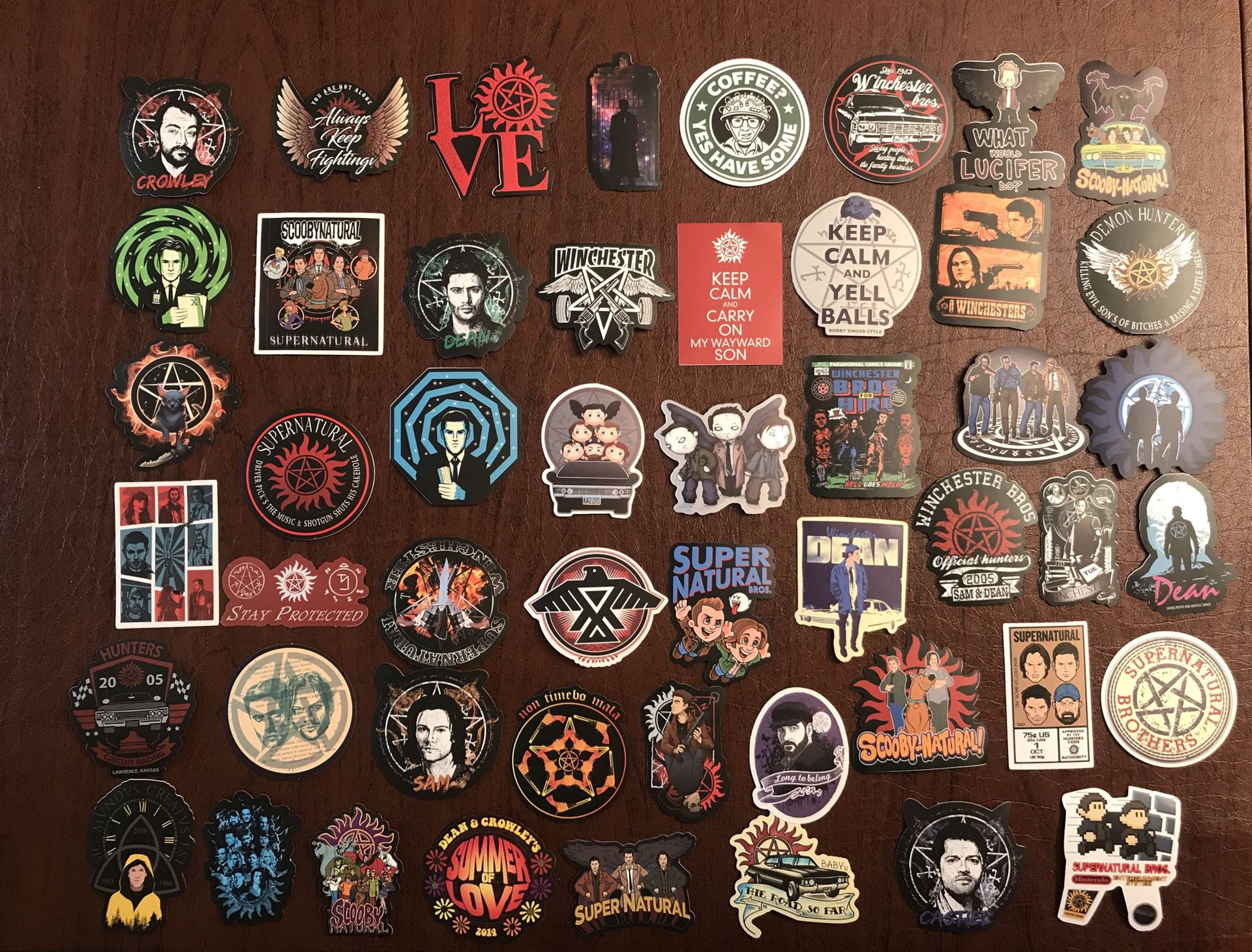 50 vinyl sticker bundle- Supernatural theme