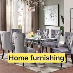 Furniture table with six chair