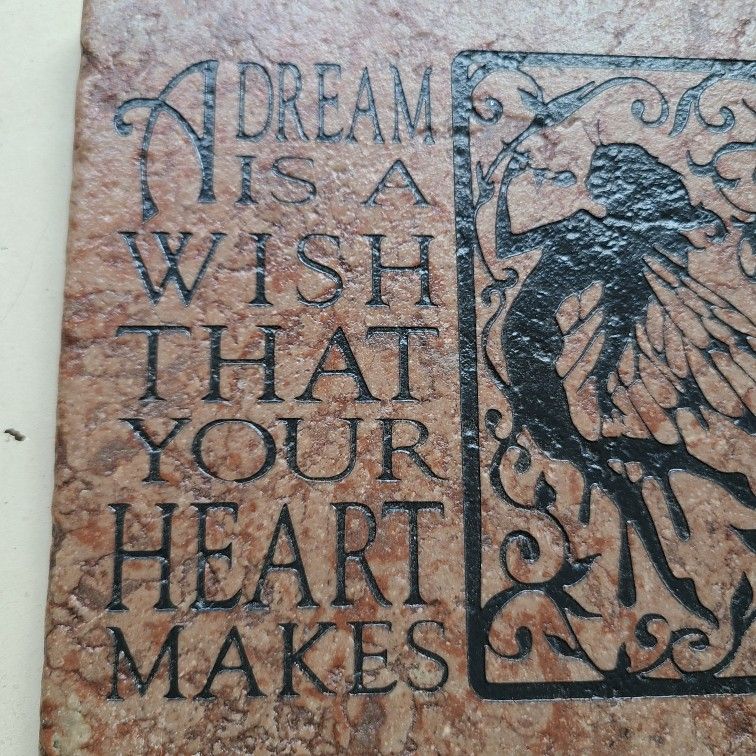 Ceramic Fairy Tile A Dream is a Wish Your Heart Makes love