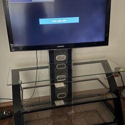 45” Samsung TV And Metal/Glass TV Stand