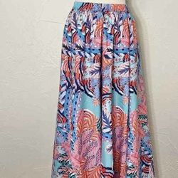 Long Maxi Floral Print Skirt