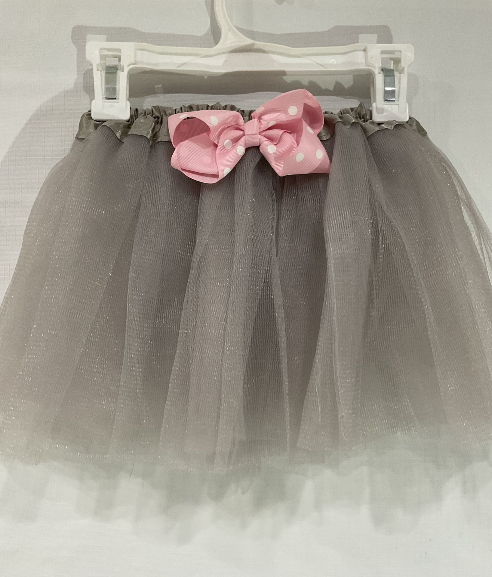 Girl’s Layers Bow Adorned Elastic Waist Skirt 4-5y