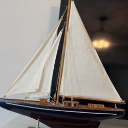 Nautical Sailboat Wooden Boat Decoration Antique Vintage 