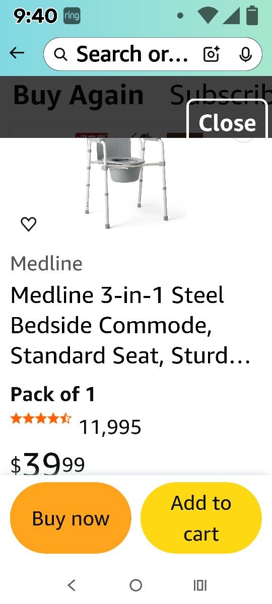 Over The Seat Portable Toilet Chair