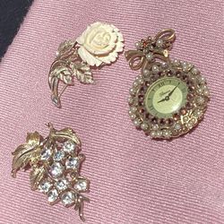 3 Signed Brooches 