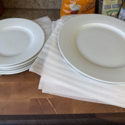 Set of White Dinner & Dessert Plates