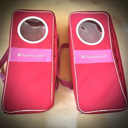 American Girl Doll Berry Pink Carrying Case Backpack - Bundle of 2