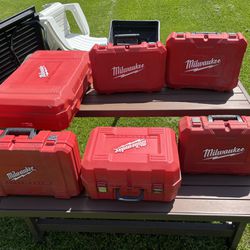 6 Milwaukee Cordless Tool Boxes Like New 