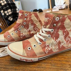 Women’s Ed Hardy Very Rare Peach / White Cool High Top May 2010 Shoes Size 7.5-8