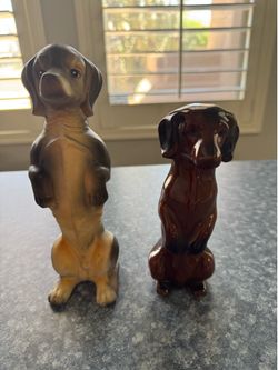 Vintage Pair of Dachshund Begging Sitting Up Porcelain Figurines