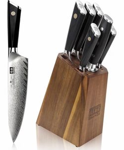 Shan Zu 7 pcs Damascus Knife Set