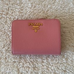 PRADA Saffiano Pink Bifold Wallet